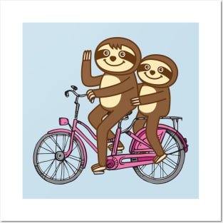 Sloths and bicycle Posters and Art